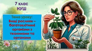 Презентація з біології для учнів 7 класу НУШ. Тема уроку: Вищі рослини – багатоклітинні організми з тканинами та органами