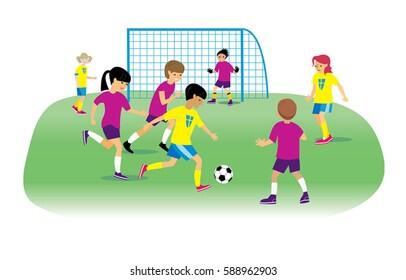 Kids Playing Football Vector Stock Vector (Royalty Free) 588962903 | Shutterstock