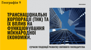 Транснаціональні корпорації (ТНК) та їх вплив на функціонування міжнародної економіки.