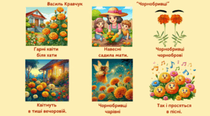 Мнемотаблиця до вірша Василя Кравчука "Чорнобривці"