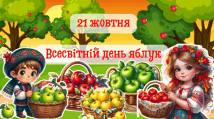 21 жовтня - Всесвітній день яблук! Кросдисциплінарний урок Сучасна презентація для учнів початкової школи