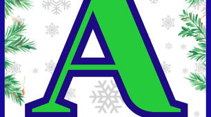 Букви українського алфавіту "Зимовий стиль з ялинкою"