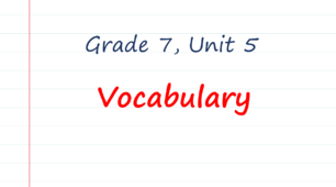 Prepare 7. Unit 5. Vocabulary 