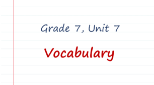 Prepare 7. Unit 7. Vocabulary