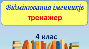 Відмінювання іменників в однині. Тренажер