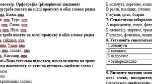 Контрольна робота "Словотвір. Орфографія (різнорівневі завдання)"