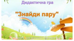 Дидактична гра "Знайди пару"