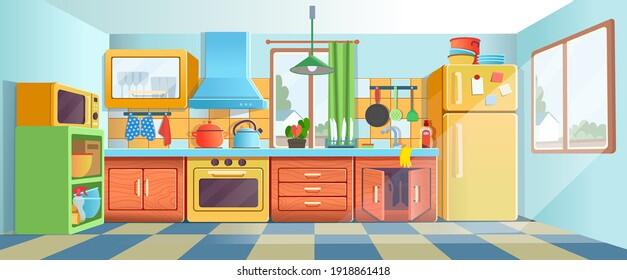 Kitchen vector background: фотографии, изображения, картинки