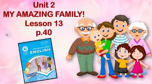 Презентація до уроку 13 в 6 класі "Unit 2. My amazing family! Lesson 13 p.40"