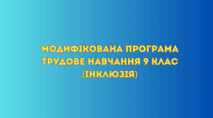 Модифікована програма Трудове навчання 9 клас  (інклюзія)
