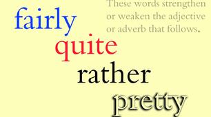 Degree modifiers (rather/ quite/ fairly)