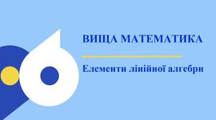 Лекція з навчальної дисципліни "Вища математика" для студентів 2 курсу на тему "Елементи лінійної алгебри"