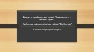 Презентація до уроку "Викриття суспільних вад у пісні “Всякому місту – звичай і права”. Свобода як найвища цінність у вірші “De libertate”