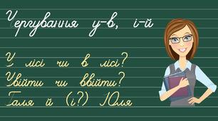 Презентація "Чергування і-й, у-в"