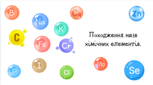 НУШ 7 клас. Походження назв хімічних елементів.