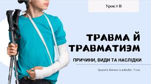 Травма й травматизм. Причини, види та наслідки.  7 КЛАС. О. ШИЯН