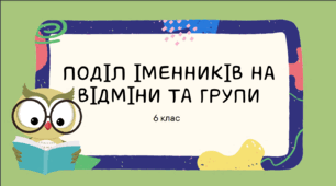 Презентація до уроку української мови "Поділ іменників на відміни і групи". 6 клас НУШ