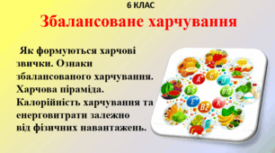 1.10 Збалансоване харчування