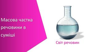 Презентація з уроку Хімія для 7 класу НУШ на тему «Масова частка речовини в суміші»