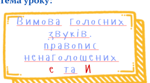 Презентація до уроку в 5 класі. НУШ. Тема: "Вимова голосних. Правопис ненаголошених Е та И"