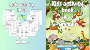 Animals: Kids activity book for children 5-8 aged