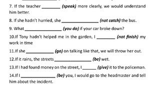 Test . Conditional Sentences 1st, 2nd, 3rd