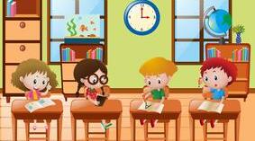 At school. Listening.