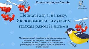 Консультація для батьків «Пернаті друзі взимку. Як допомогти зимуючим птахам разом із дітьми»