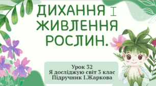 Презентація до уроку Я досліджую світ 3 клас "Дихання та живлення рослин."