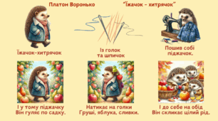 Мнемотаблиця до вірша “Їжачок хитрячок” Платона Воронька