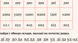 Цікаві склади з буквою Д.   1 клас