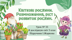 Презентація до уроку Я досліджую світ 3 клас "Квіткові рослини. Розмноження, ріст і розвиток рослин.."