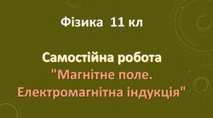 Самостійна робота "Магнітне поле. Електромагнітна індукція" 11 кл.