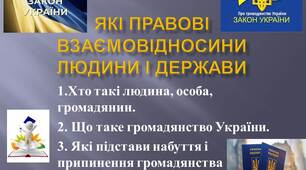 Презентація: "ЯКІ ПРАВОВІ ВЗАЄМОВІДНОСИНИ ЛЮДИНИ І ДЕРЖАВИ"