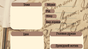 Паспорт поетичного твору. Робочий аркуш