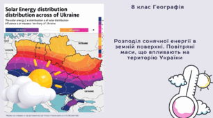 Розподіл сонячної енергії в земній поверхні. Повітряні маси, що впливають на територію України