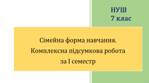 Сімейна форма навчання. Комплексна підсумкова робота за І семестр за 4 групами результатів