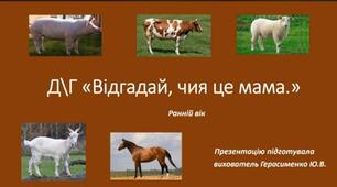 Д\Г "Відгадай, чия це мама"