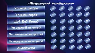Інтерактивна гра із зарубіжної літератури за підсумками І семестру "Літературний калейдоскоп". 11 клас
