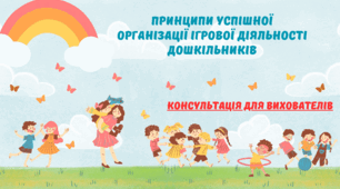 Принципи успішної організації ігрової діяльності дошкільників.