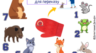 Картка казка "Рукавчика". Мнемотаблиця.