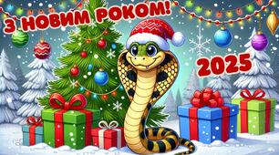 Банер для оформлення фотозони (дошки) до свята Нового року 2025