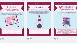 Українська література 6 НУШ Плакати "Теорія літератури" (70 шт)