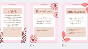 Українська література 8 Теорія літератури Плакати (50 шт)