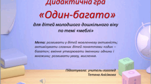Дидактична гра "Один-багато"