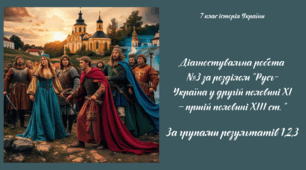 Діагностувальна робота №3 за розділом "Русь-Україна у другій половині ХІ – пршій половині ХІІІ ст. " За групами результатів