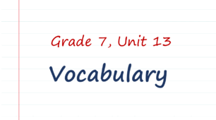 Prepare 7. Unit 13. Vocabulary