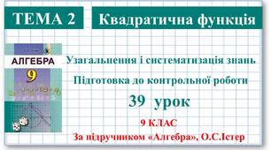 9 клас. Алгебра. Урок №39. Узагальнення і систематизація знань. Підготовка до контрольної роботи