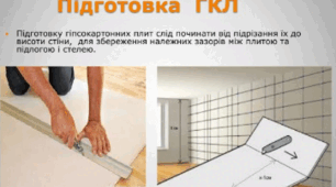 Підготовка гіпсокартонних листів
