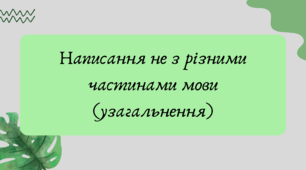 План-конспект та презентація "Написання не з різними частинами мови (узагальнення)"